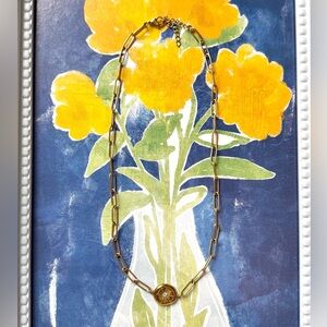 Chic Gold Link Necklace with Pendant